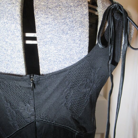 Blacklist Lip Service Satin & Lace Vintage Gown Retro Maxi Dress Goth 20s 30s - Picture 11 of 16